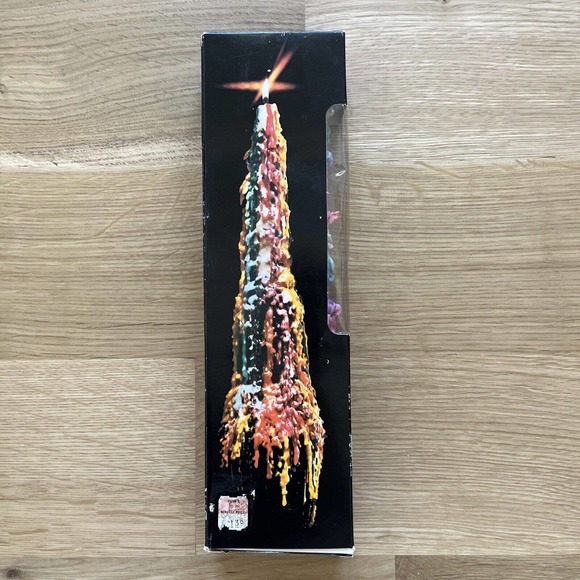 Vintage Rainbow Drip Candles Unused in Box Guild House Set of 2 Taper 12" Hippie - Picture 1 of 8